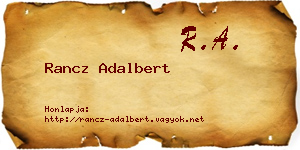 Rancz Adalbert névjegykártya